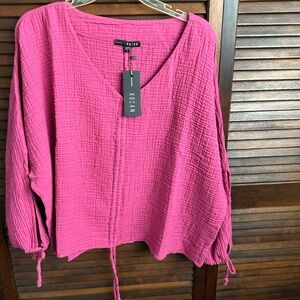 Kuzan Fuchsia Textured Women's Blouse